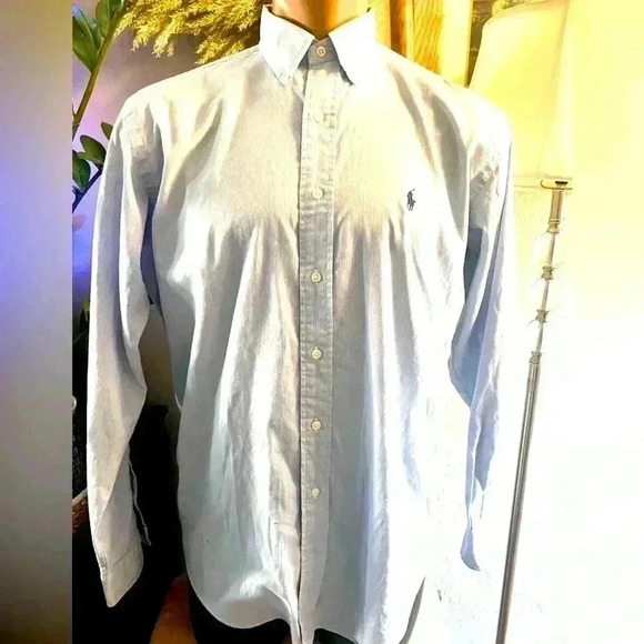 POLO RALPH LAUREN Button Down Long Sleev Classic YARMOUTH 100% cotton Shirt - Picture 3 of 9